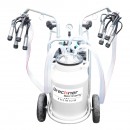 Aparat de muls vaci cu grup colector 160cc sasiu galvanizat bidon aluminiu 40L 2 posturi Breckner Germany