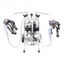 Aparat de muls vaci cu grup colector 160cc sasiu galvanizat bidon aluminiu 40L 2 posturi Breckner Germany