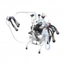 Aparat de muls vaci cu grup colector 160cc sasiu galvanizat bidon aluminiu 40L 2 posturi Breckner Germany