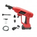 Aparat de spalat cu presiune portabil, 2 acumulatori 20V, 2Ah Li-ion, 180W, 10 bar, debit 3 L/min, rezervor spuma 400ml, cap rotativ 6 functii