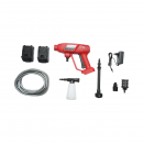 Aparat de spalat cu presiune portabil, 2 acumulatori 20V, 2Ah Li-ion, 180W, 10 bar, debit 3 L/min, rezervor spuma 400ml, cap rotativ 6 functii