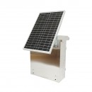 Aparat generator impulsuri 12 Joule, DC12V/220V. cu panou solar 30W si baterie 12V 12Ah cutie din inox, pentru gard electric Breckner Germany.