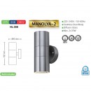 Aplica de exterior Manolya-2, Inox, IP44, GU10, max 2x35W