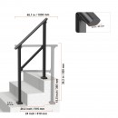 Balustrada otel, 1-2 trepte Vivatechnix, Dimensiune 1030 x 84 x 920 mm, Unghi reglabil 0° - 40°, Negru