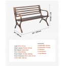 Banca cu cadru metalic otel, Bronz antic, Lungime 127 cm, max 227 kg, 2-3 persoane
