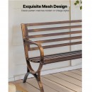 Banca cu cadru metalic otel, Bronz antic, Lungime 127 cm, max 227 kg, 2-3 persoane