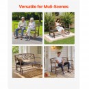 Banca cu cadru metalic otel, spatar fonta, Bronz antic, Lungime 127 cm, max 250 kg, 2-3 persoane