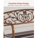 Banca cu cadru metalic otel, spatar fonta, Bronz antic, Lungime 127 cm, max 250 kg, 2-3 persoane