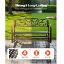 Banca cu cadru metalic otel, spatar fonta, Bronz antic, Lungime 127 cm, max 250 kg, 2-3 persoane