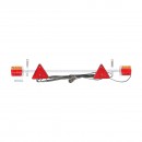 Bara remorca ajustabila 1000-1600mm 2x lampa LED, 2x triunghi reflectorizant, cablu 6m si priza 7 pini 12/24V