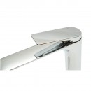 Baterie lavoar baie inalta Premium din cupru, pipa lunga, design rotund, monocomanda, crom lucios, furtunuri incluse