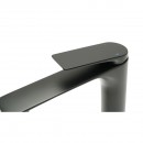 Baterie lavoar baie inalta Premium din cupru, pipa lunga, design rotund, monocomanda, negru mat, furtunuri incluse