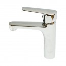 Baterie lavoar baie Premium din cupru, design rotund, monocomanda, crom lucios, furtunuri incluse