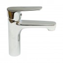 Baterie lavoar baie Premium din cupru, design rotund, monocomanda, crom lucios, furtunuri incluse