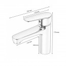 Baterie lavoar baie Premium din cupru, design rotund, monocomanda, crom lucios, furtunuri incluse