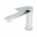 Baterie lavoar baie Premium din cupru, pipa lunga, design rotund, monocomanda, crom lucios, furtunuri incluse