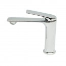 Baterie lavoar baie Premium din cupru, pipa lunga, design rotund, monocomanda, crom lucios, furtunuri incluse