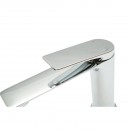 Baterie lavoar baie Premium din cupru, pipa lunga, design rotund, monocomanda, crom lucios, furtunuri incluse