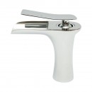 Baterie lavoar baie Premium din cupru, pipa tip cascada, design rotund, monocomanda, crom lucios, furtunuri incluse
