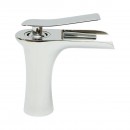 Baterie lavoar baie Premium din cupru, pipa tip cascada, design rotund, monocomanda, crom lucios, furtunuri incluse