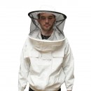 Bluza apicola alba cu masca de protectie marimea L