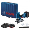 Bosch GST 185-LI Ferastrau vertical 125mm + 2 acumulatori Li-Ion 18V, 4Ah + incarcator rapid si acceorii - 4059952589060