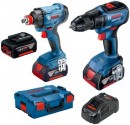 Bosch Set GSR 18V-50 Masina de gaurit insurubat brushless 50Nm + GDX 180-LI Masina de insurubat cu impact, 180Nm  + 3 acumulatori CoolPack Li-Ion 18V + incarcator 5Ah + L-Boxx - 4059952590974