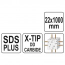 Burghiu SDS PLUS Premium, varf X, 22mmx1000mm, Yato YT-41973