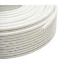 Cablu coaxial RG6 CCTV 1mm cupru, 75 Ohm, PVC alb 100m/rola Q5+