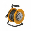 Cablu pe tambur, Home HJR 10-25/1, cadru metalic, 4 prize cu împământare, 25 m, IP44