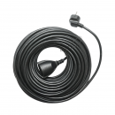 Cablu prelungitor electric 30m H05VV-F 3x1.5mm negru cu priza Schuko 16A/250V
