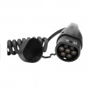 Cablu spiralat incarcare 380V, 5M, Type 2, pentru masini electrice 22KW, 32A, trifazic IP55