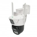Camera de supraveghere lentila duala 6MP, WIFI P2P, rotativa 360 PTZ cu senzor de miscare, sirena, detectie umana, google assistant si aplicatie iCSee