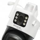 Camera de supraveghere lentila duala 6MP, WIFI P2P, rotativa 360 PTZ cu senzor de miscare, sirena, detectie umana, google assistant si aplicatie iCSee