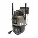 Camera de supraveghere lentila duala 6MP, WIFI P2P, rotativa 360 PTZ cu senzor de miscare, sirena, detectie umana si aplicatie iCSee