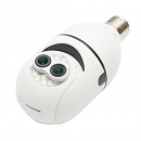 Camera de supraveghere lentila dubla smart-bulb PTZ, WIFI 2.4G 1080P, tip bec E27 cu senzor de miscare, detectie umana si aplicatie iCSee