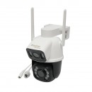 Camera de supraveghere smart P2P, WIFI, 6MP 1080P exterior, lentila dubla, PTZ senzor miscare, rotativa 360 grade, aplicatie ICSee