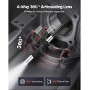 Camera endoscop cu ecran articulat 360°, 4 directii, Zoom 8X, ecran IPS HD de 4.5, lentila subțire 6.2 mm, IP67, cablu 1.5 m