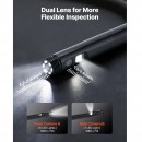 Camera endoscop cu lentila dubla si lumina led, Zoom 8X, ecran IPS HD 5, Lentila subtire 5.5 mm, IP67, cablu 5 m