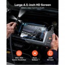 Camera endoscop cu triplu obiectiv si lumina led, Zoom 8X, ecran IPS HD 4.5, Lentila subtire 8 mm, IP67, cablu 5 m