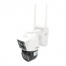 Camera supraveghere 4G, 24H/7 rotativa, 2 obiective, complet autonoma, incarcare cu panou solar, PTZ, 1080P, PIR, IP66