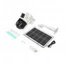 Camera supraveghere lentila duala 2x2MP, WIFI rotativa cu panou solar 7W, PTZ, 1080P, senzor miscare, night vision, aplicatie V380 Pro