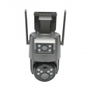 Camera supraveghere lentila duala 6 MP, 4G, WIFI 2.4 GHz cu panou solar, baterie 10000 mAh, 360 grade PTZ, detectie umana PIR, night vision si aplicatie Ubox