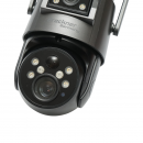 Camera supraveghere lentila duala 6 MP, 4G, WIFI 2.4 GHz cu panou solar, baterie 10000 mAh, 360 grade PTZ, detectie umana PIR, night vision si aplicatie Ubox