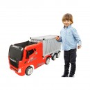 Camion electric rosu cu remorca, acumulator 12V/7Ah si telecomanda JJ2011 pentru copii 3 ani