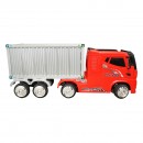 Camion electric rosu cu remorca, acumulator 12V/7Ah si telecomanda JJ2011 pentru copii 3 ani