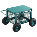 Carucior multifunctional pentru gradina cu sezut, 760×520×440 mm, Capacitate 181 kg, Otel, Roti gonflabile