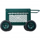 Carucior multifunctional pentru gradina cu sezut, 760×520×440 mm, Capacitate 181 kg, Otel, Roti gonflabile