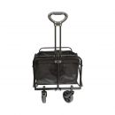 Carucior transport pliabil de gradina si camping cu roti, maner extensibil, cadru metalic, material textil 70x48x47cm Breckner Germany