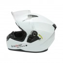 Casca moto integrala alba cu viziera transparenta si ochelari de soare, marimea L Arcane White Breckner Germany